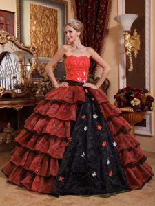Multi-layered Sweet Sixteen Dresses with Floral Embellishment
