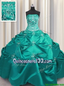 Inexpensive Sleeveless Lace Up Floor Length Beading and Appliques and Embroidery 15th Birthday Dress