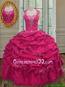 Pretty Straps Straps Sleeveless Beading and Pick Ups Lace Up Quinceanera Gowns