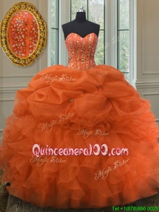 Amazing Sleeveless Beading and Ruffles and Pick Ups Lace Up Quinceanera Dresses