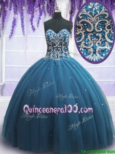 High Class Sleeveless Beading and Appliques Lace Up Quinceanera Dress