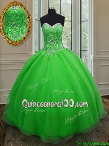Smart Sweetheart Sleeveless Organza Quince Ball Gowns Beading and Belt Lace Up