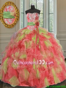 Top Selling Floor Length Ball Gowns Sleeveless Multi-color Quince Ball Gowns Lace Up