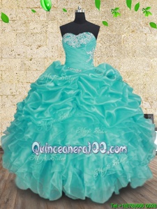 Custom Fit Sleeveless Beading and Ruffles and Ruching Lace Up 15th Birthday Dress