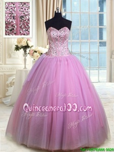 Pretty Ball Gowns Sweet 16 Quinceanera Dress Lilac Sweetheart Organza Sleeveless Floor Length Lace Up