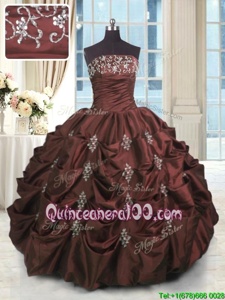 Attractive Sleeveless Lace Up Floor Length Beading and Appliques and Embroidery and Pick Ups Sweet 16 Quinceanera Dress