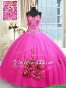 Free and Easy Sleeveless Beading and Appliques and Embroidery Lace Up Sweet 16 Quinceanera Dress