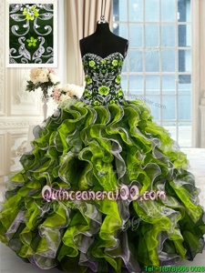 Affordable Floor Length Multi-color Vestidos de Quinceanera Sweetheart Sleeveless Lace Up