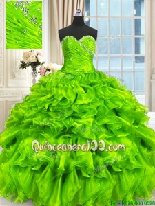 Dynamic Floor Length Ball Gowns Sleeveless Spring Green Quinceanera Dress Lace Up
