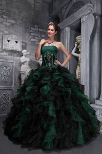 Hunter Strapless Ruffled Sweet 15/16 Dress with Appliques