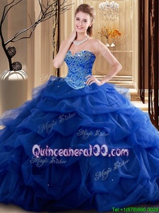 Amazing Sleeveless Lace Up Floor Length Beading Ball Gown Prom Dress