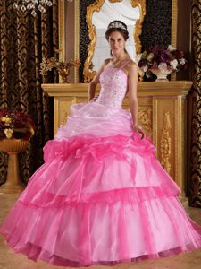 Flirty Beaded Appliques Organza Quinceanera Dresses with Ruffles