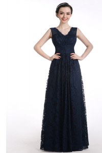 Colorful Black Sleeveless Lace Floor Length Mother of the Bride Dress