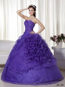 Ball Gown Sweetheart Beaded Quinceanera Party Dress in Purple
