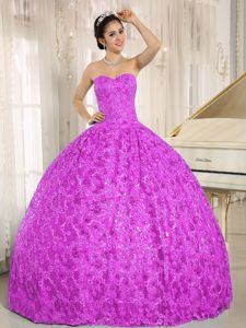 Hot Pink Beading Sweet 15 Dresses with Appliques All Around