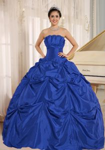 Classic Blue Quinceanera Dresses with Pick-ups and Pleats