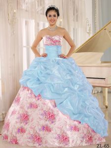 Multi-colored Quinceanera Party Dresses with Pick-ups and Printing
