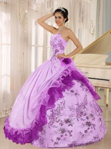 Uniques Ball Gown Strapless Appliques Dresses for Quince for 2014