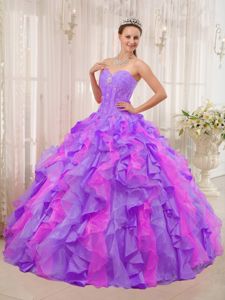 Ruffled Layers 2013 Colorful Beaded Sweet 15 Dress Romantic