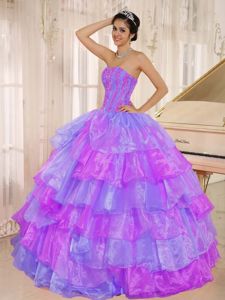 Corset Back Ruffled Appliqued Multi-color Sweet Sixteen Dresses