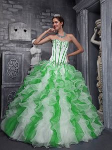 Free Shipping Ruffled Appliqued Two-toned Dress for Sweet 16