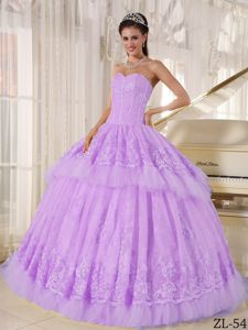 Corset Appliqued Lavender Quinceanera Dresses for Wholesale