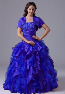 Royal Blue Ball Gown Ruffled Quinceanera Gown Dresses