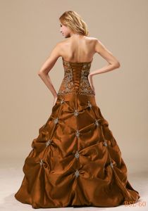 Strapless Floor-length Taffeta Pick-ups Sweet Sixteen Dresses
