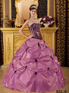Rose Pink Quinceanera Dresses Gowns with Pick-ups and Appliques