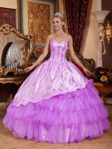 Organza and Taffeta Embroidery Quinceanera Dresses with Ruffles