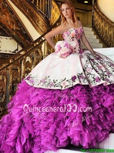 Attractive Floor Length Pink And White Quinceanera Dresses Sweetheart Sleeveless Lace Up