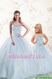Attractive Sleeveless Lace Up Floor Length Beading Sweet 16 Quinceanera Dress