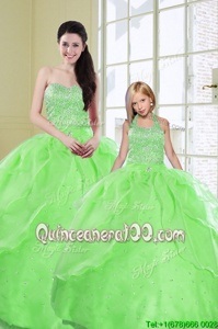 High Class Sleeveless Beading and Sequins Lace Up Quinceanera Dress