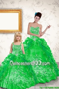 Unique Pick Ups Floor Length Ball Gowns Sleeveless Green Ball Gown Prom Dress Lace Up