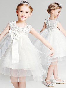 Top Selling Scoop Sleeveless Appliques and Bowknot Zipper Flower Girl Dresses for Less