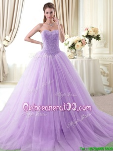 Inexpensive Sleeveless Lace Up Floor Length Beading 15th Birthday Dress