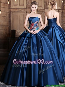 Glorious Sleeveless Appliques Lace Up 15 Quinceanera Dress