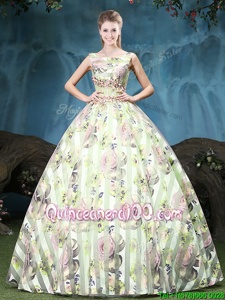 Straps Sleeveless Lace Up Quinceanera Gown Multi-color Tulle