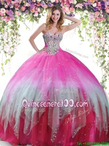 Modern Floor Length Ball Gowns Sleeveless Multi-color Quinceanera Dress Lace Up