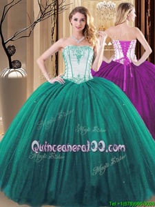 Custom Made Floor Length Green and Olive Green Quinceanera Dress Strapless Sleeveless Lace Up