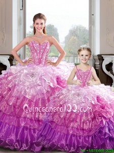 Charming Floor Length Hot Pink Quince Ball Gowns Sweetheart Sleeveless Lace Up