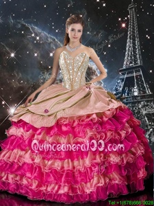 Ball Gowns Quinceanera Gown Multi-color Sweetheart Organza Sleeveless Floor Length Lace Up