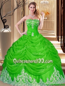 Amazing Spring Green Sweetheart Lace Up Lace and Appliques 15 Quinceanera Dress Sleeveless