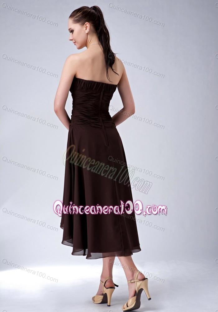 2014 Exclusive Princess Ruching Mother of the Dresses in Brown