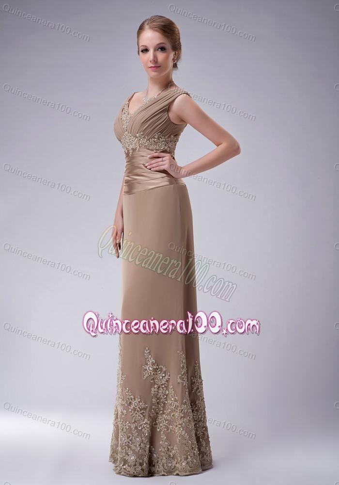 2014 The Brand New Style Champagne Mother of the Dresses with Appliques