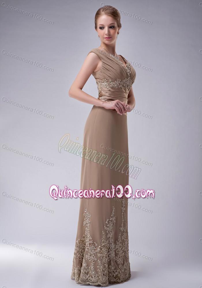 2014 The Brand New Style Champagne Mother of the Dresses with Appliques