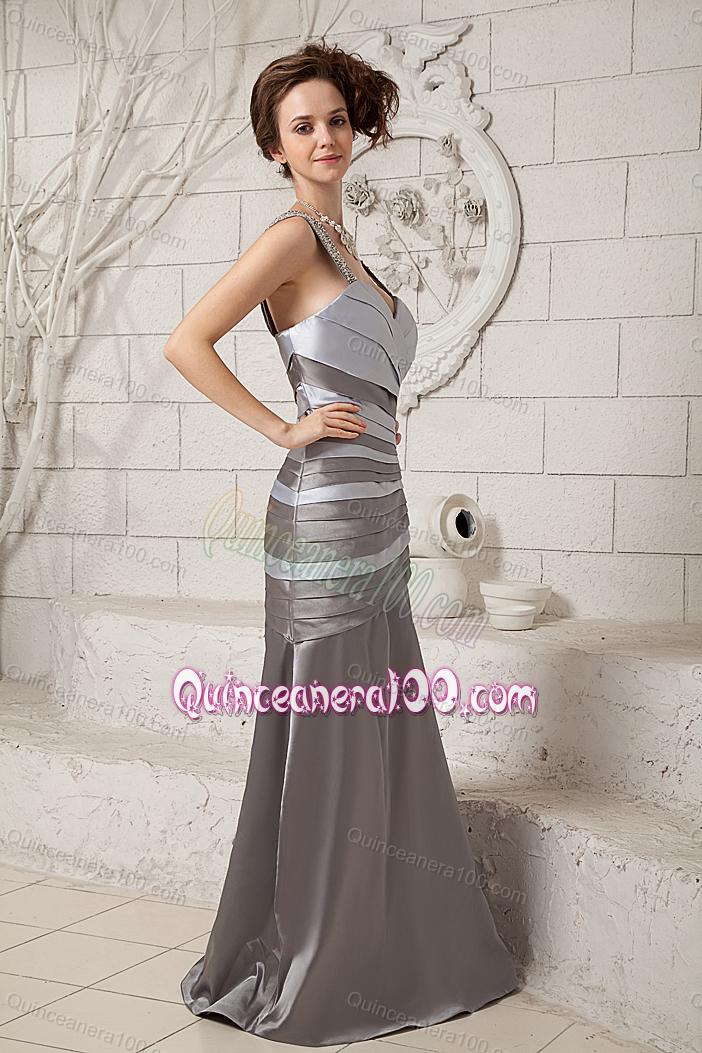 2014 The Super Hot Straps Beading Mother Of The Dress in Gray