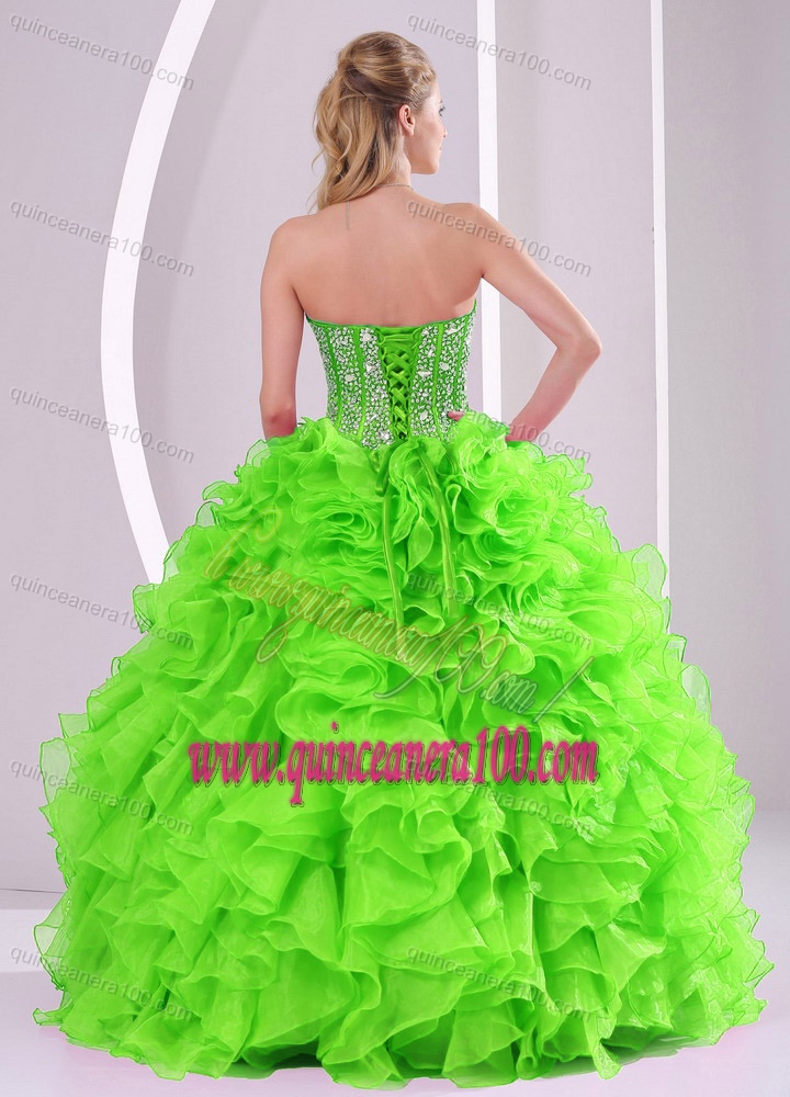 2014 Spring Puffy Sweetheart Beading Quinceanera Dress with Full Length