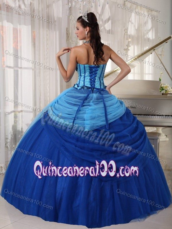 Two Tonal in Blue and Boning Details for Beading Dresses for a Quince