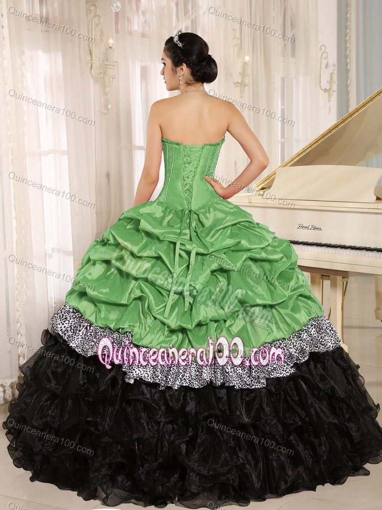 Multi-color Sweet Sixteen Quinceanera Dresses with Zebra Print